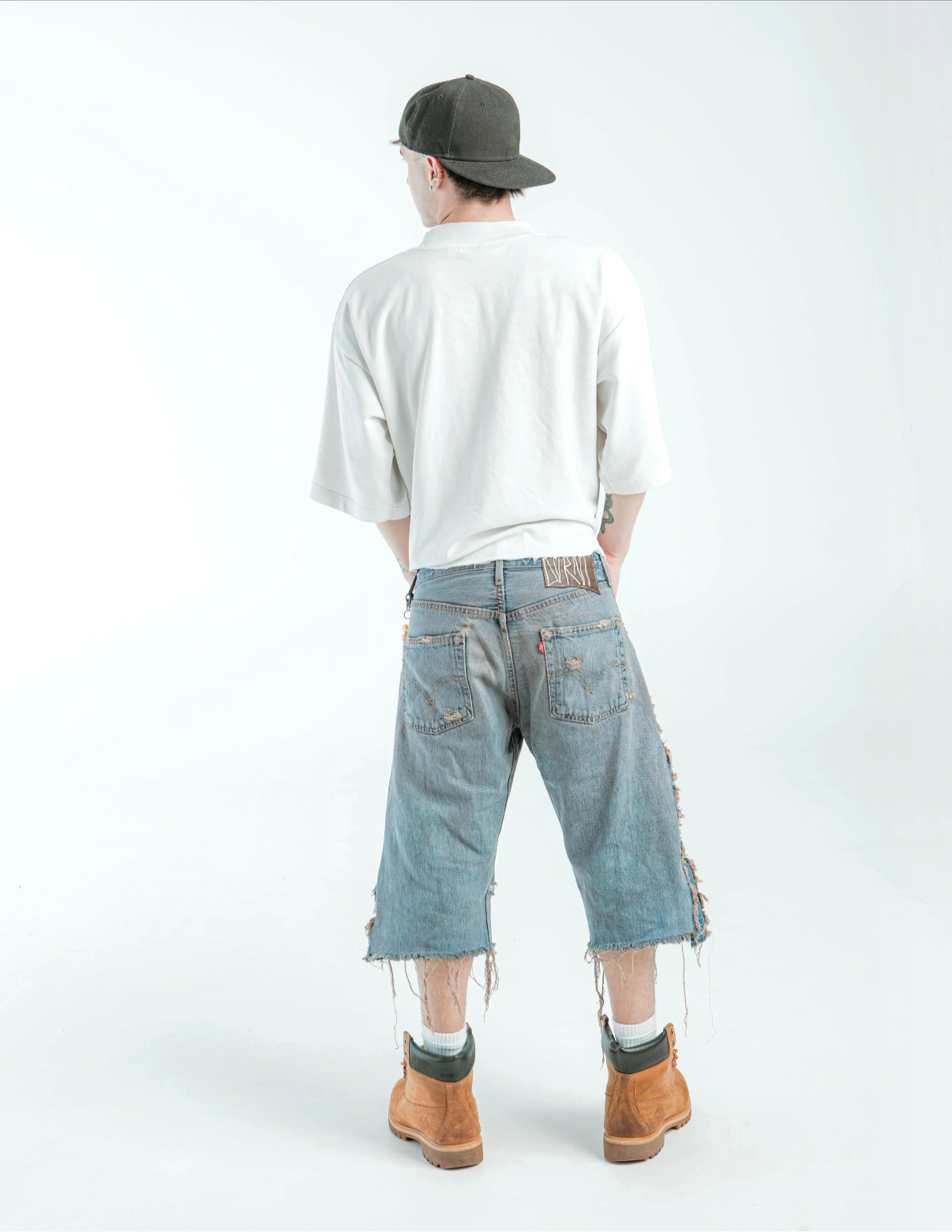 “LIGHT BROWN WASHED” JORTS