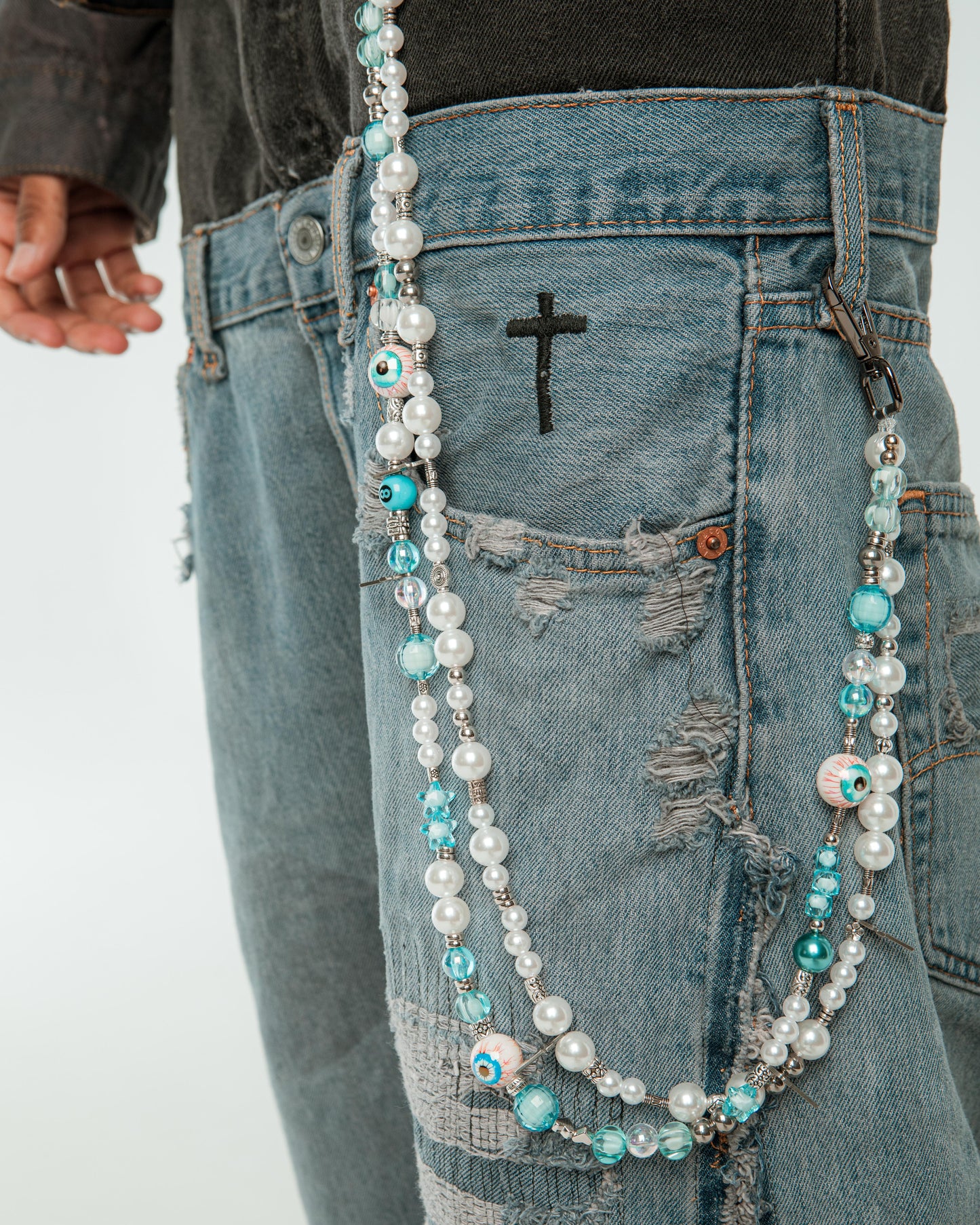 DOUBLE WAIST DISTRESSED “BLACK WASH” JORTS