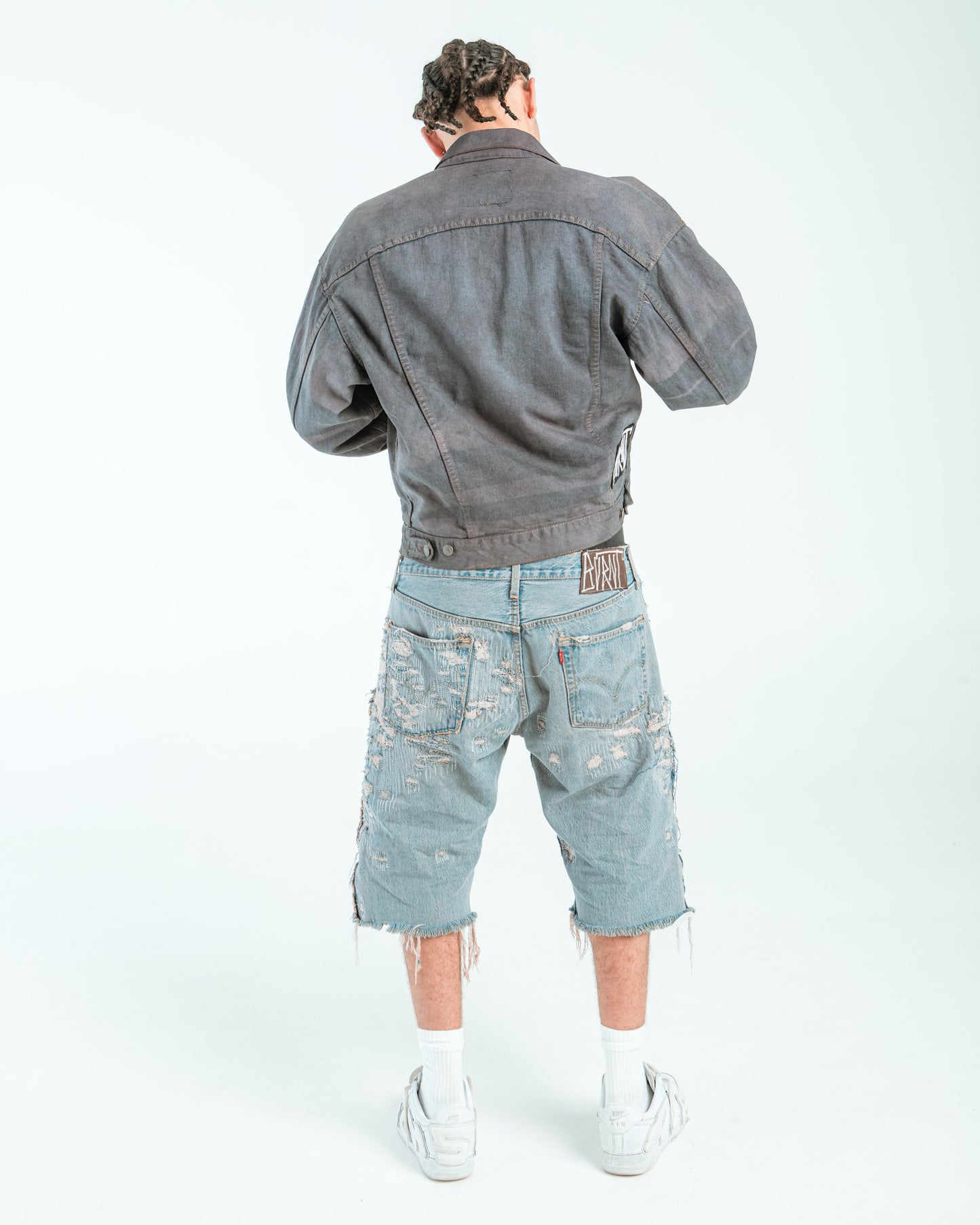 “BLUE ECLIPSE” FULL DISTRESSED JORTS