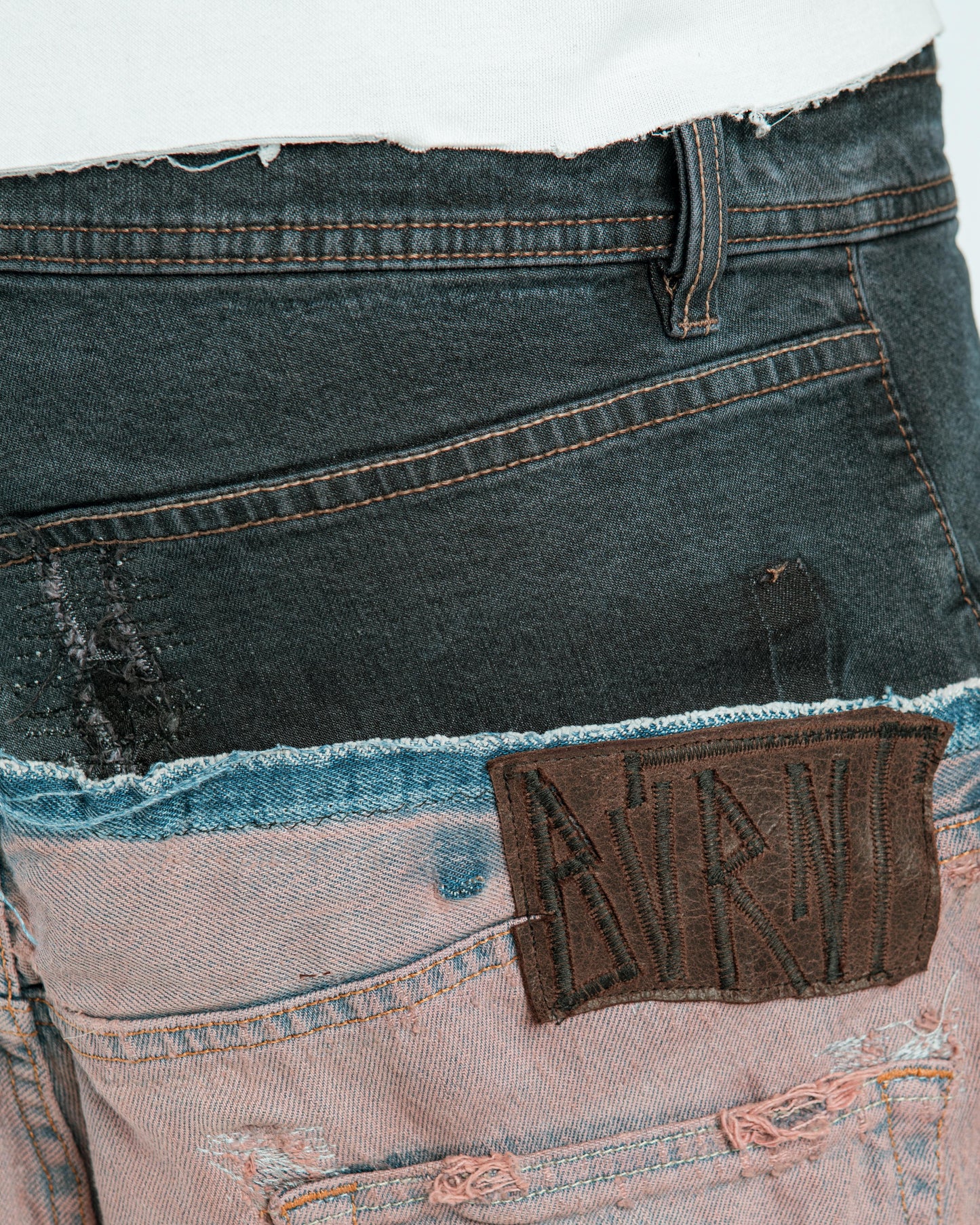DOUBLE WAIST “BROWN WASHED” JORTS
