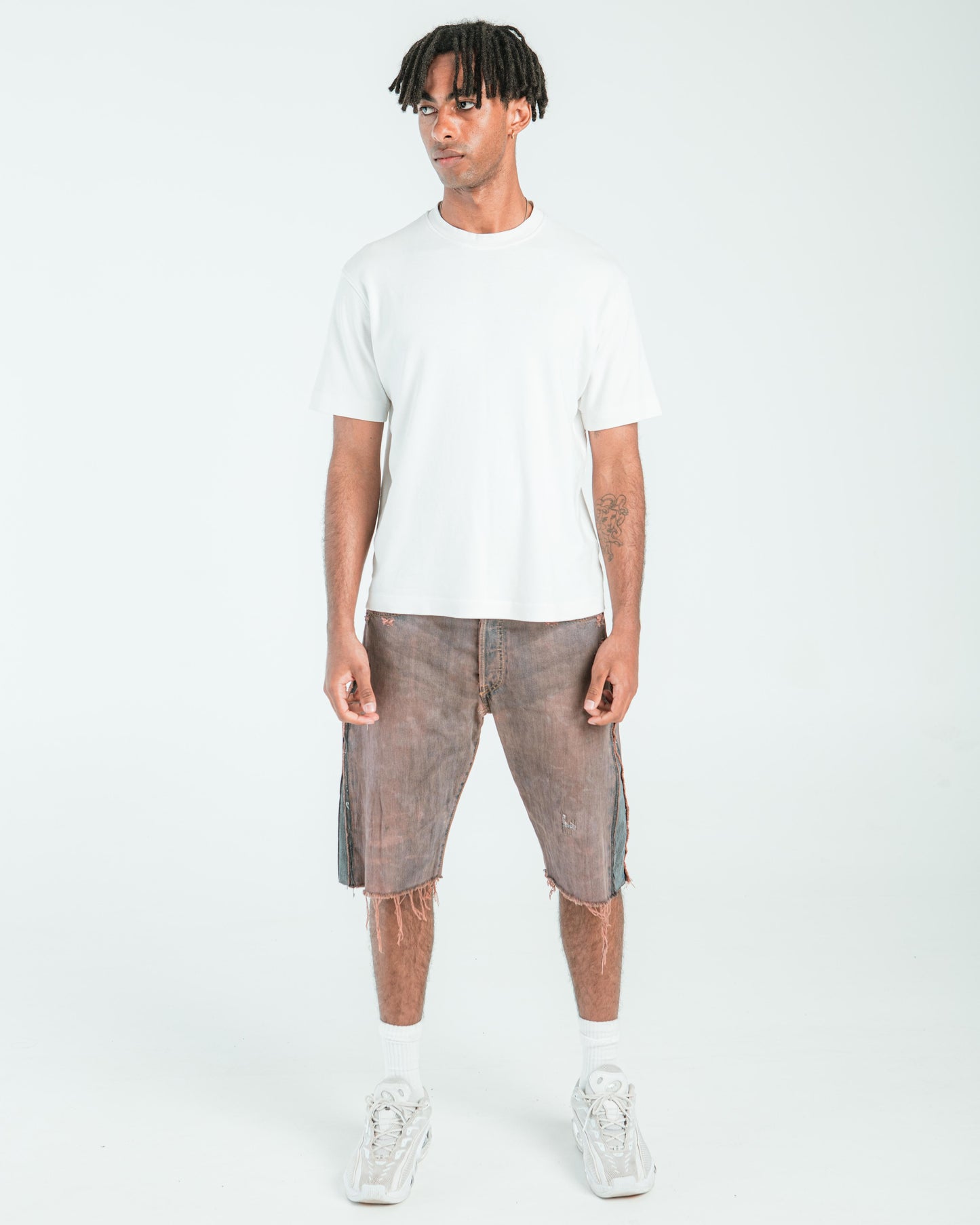 “BROWN WASHED” JORTS