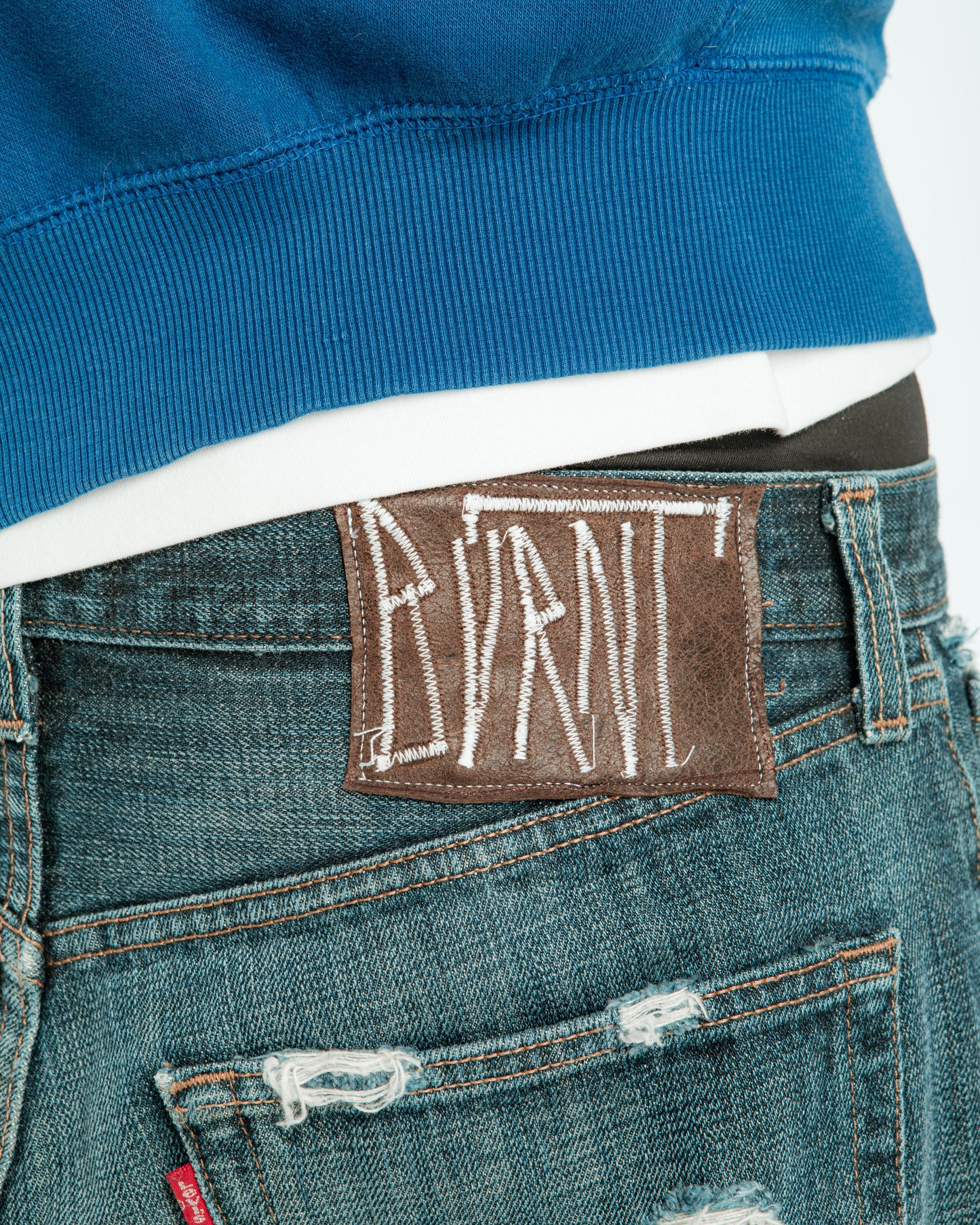 “DEEP BLUE” DISTRESSED JORTS