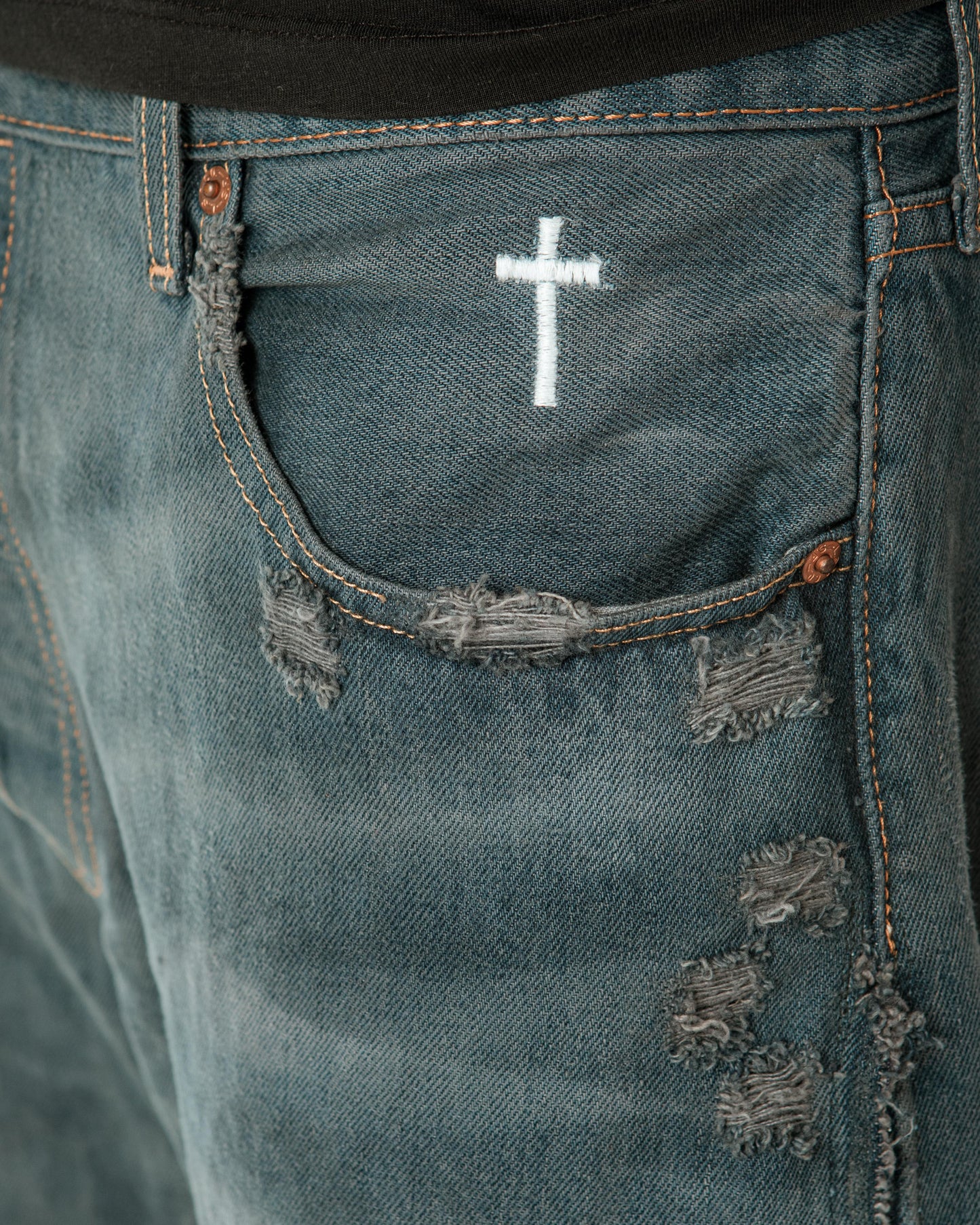“GREY WASHED” FADED JORTS