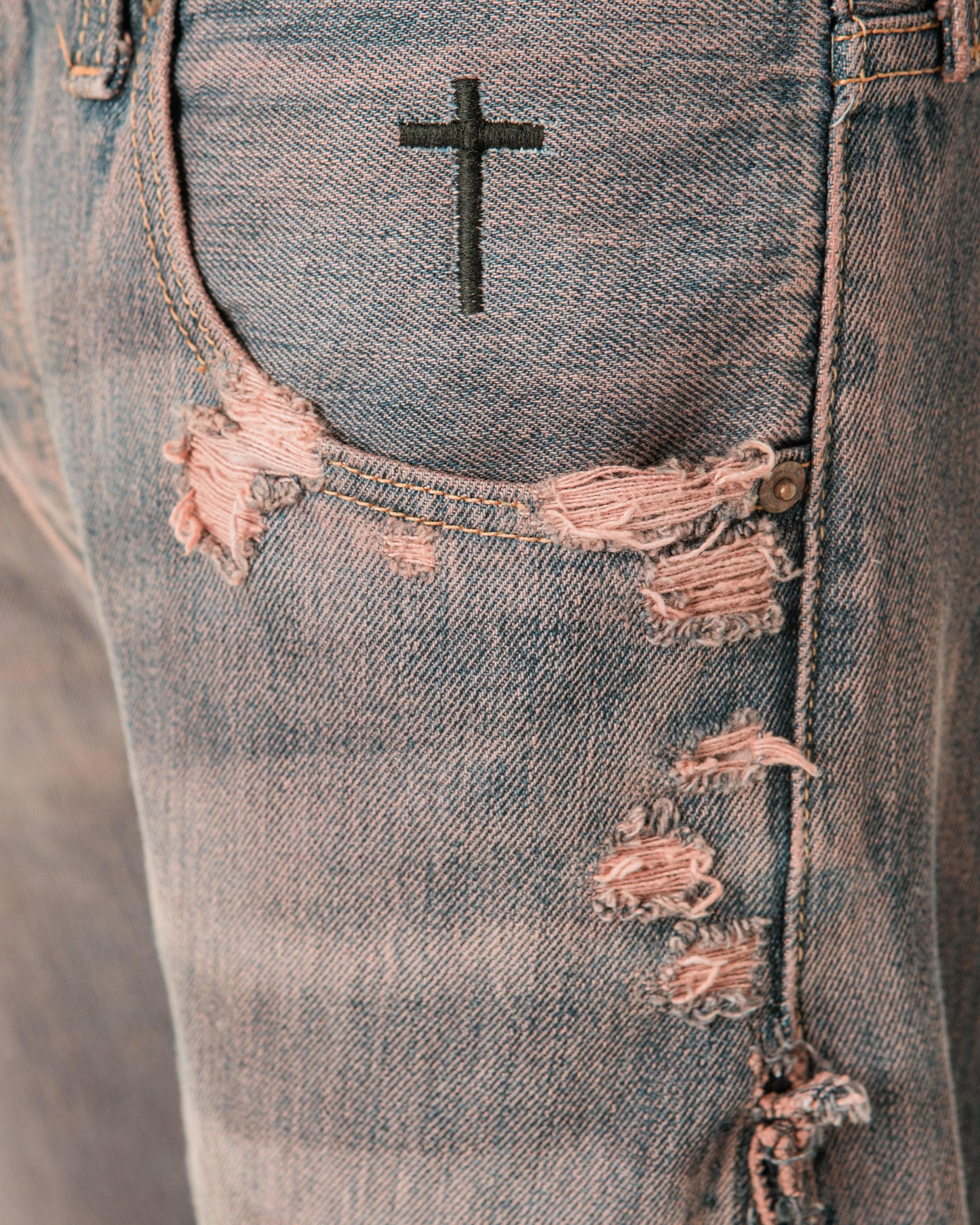 “LIGHT BROWN” FADED JORTS