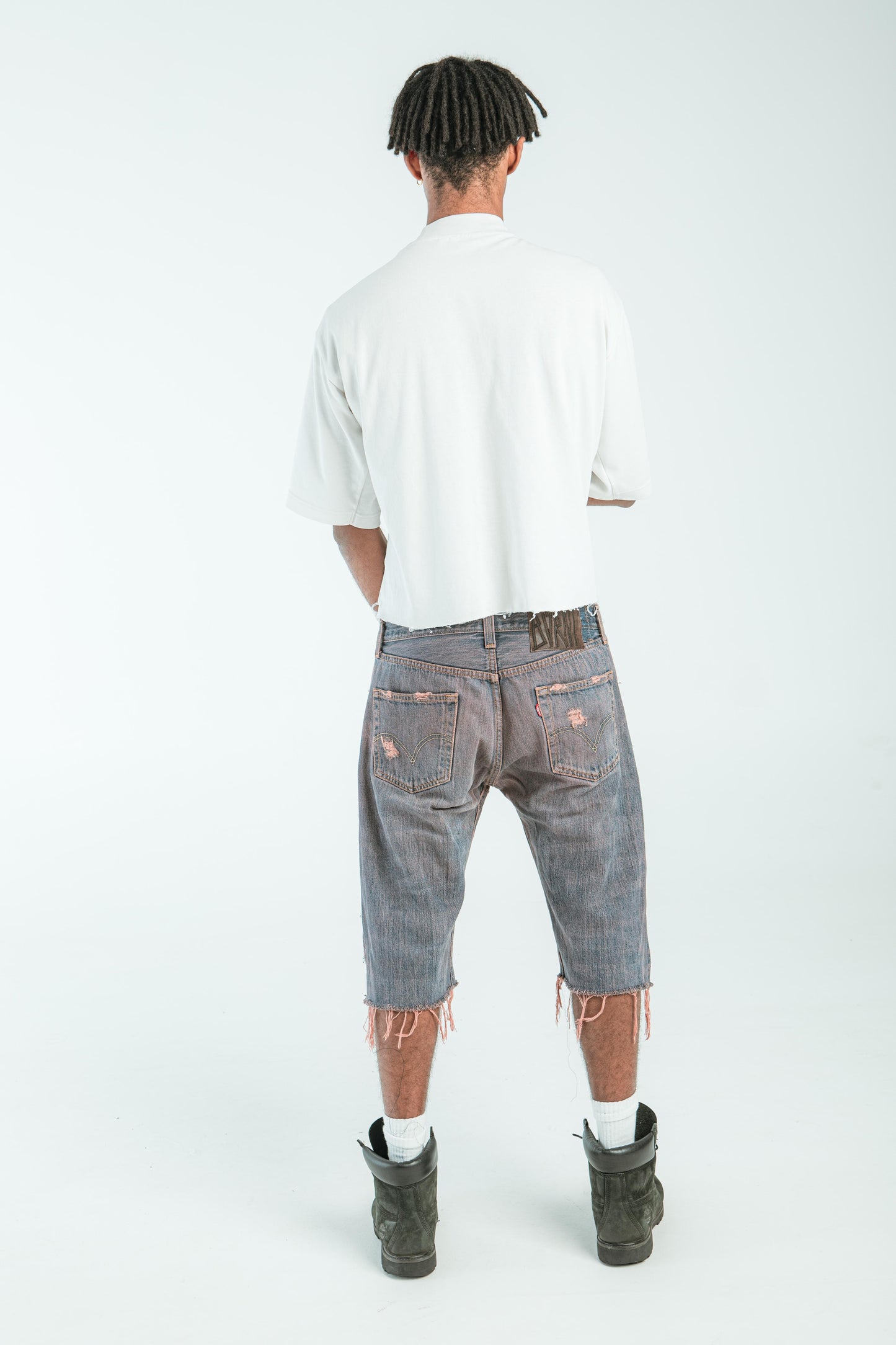 “LIGHT BROWN” FADED JORTS