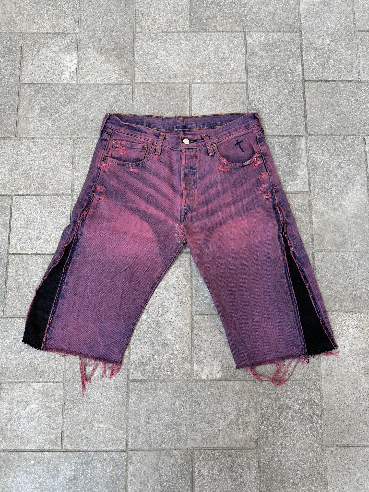 “FUCSIA WASHED” JORTS