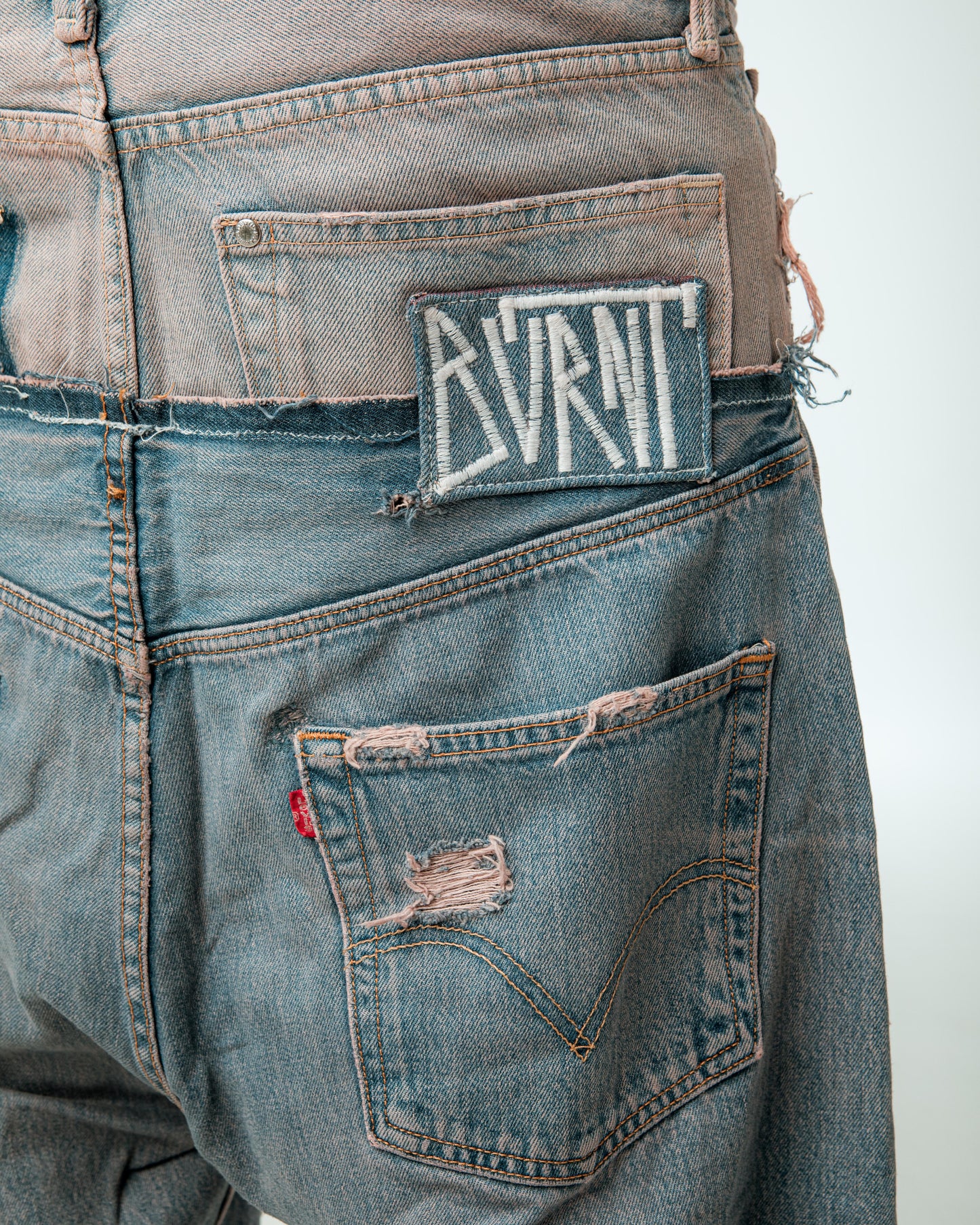 DOUBLE WAIST DISTRESSED “PINK WASH” JORTS