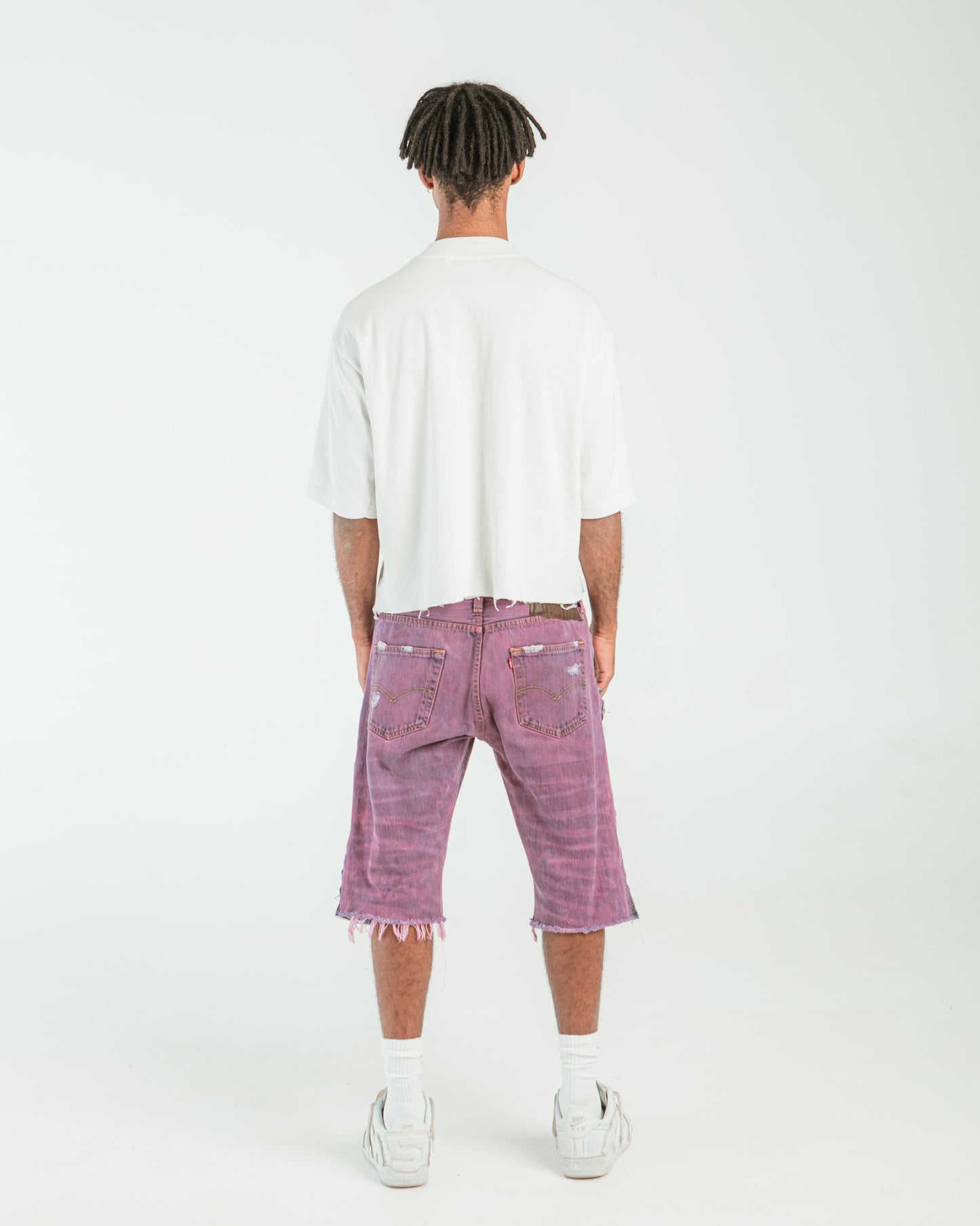 “ULTRA VIOLET” DISTRESSED JORTS
