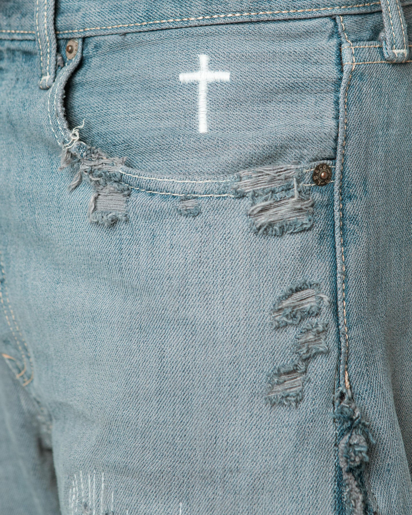 “GREY WASHED” DISTRESSED JORTS