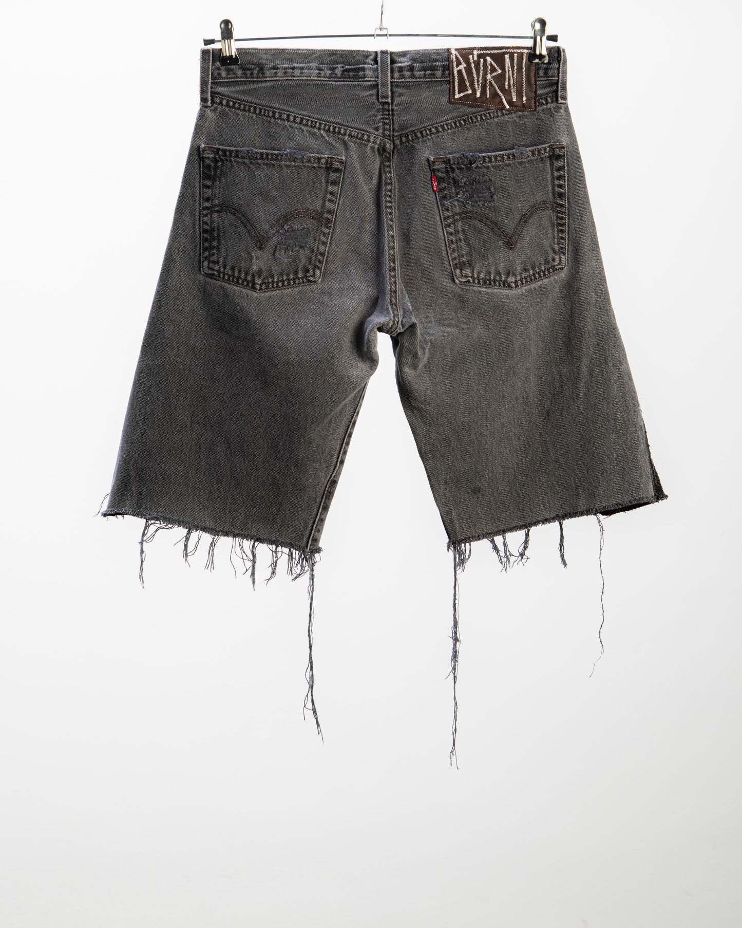 “WASHED BLACK” DISTRESSED JORTS