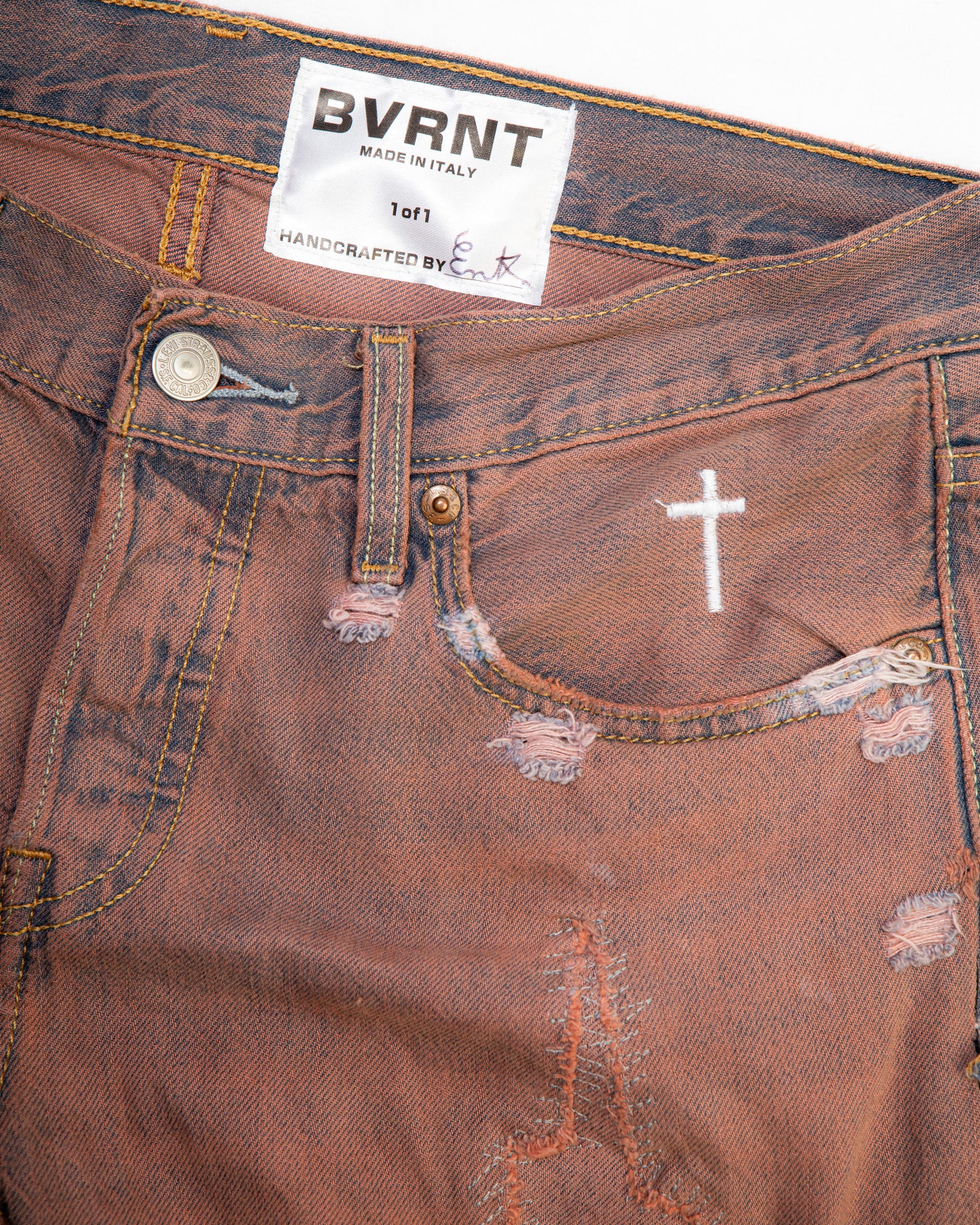 “RUST WASH” DISTRESSED JORTS