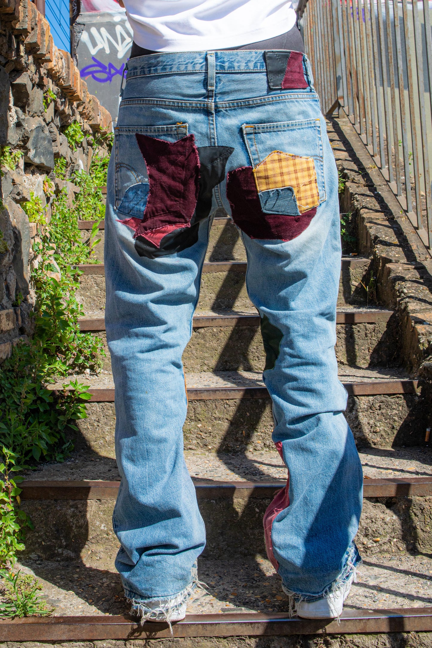 “LEATHERSTORM” PATCHWORK DENIM