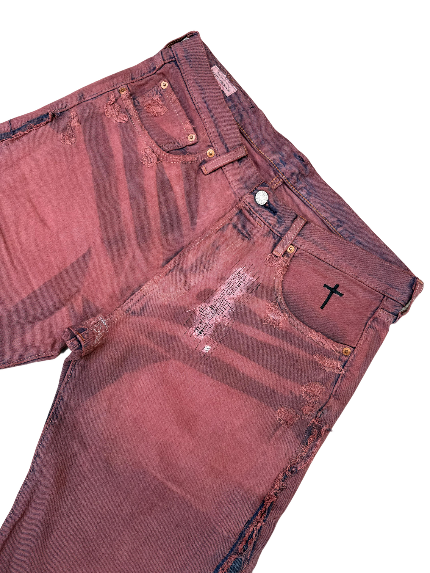"RED WASHED" JORTS