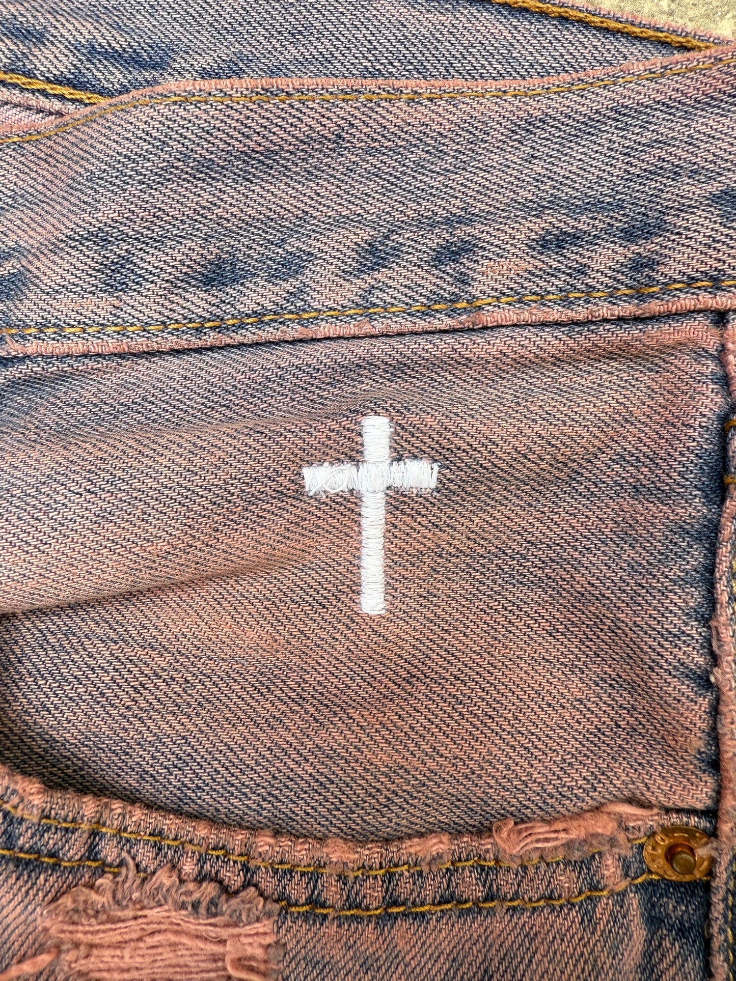 "LIGHT PINK WASHED" DISTRESSED JORTS