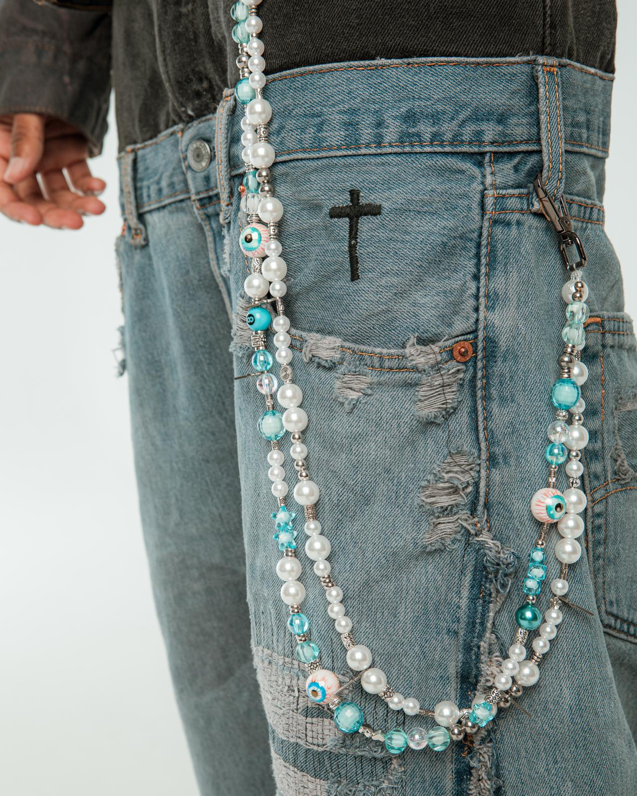 Double pocket chain (All eyes - Blue)