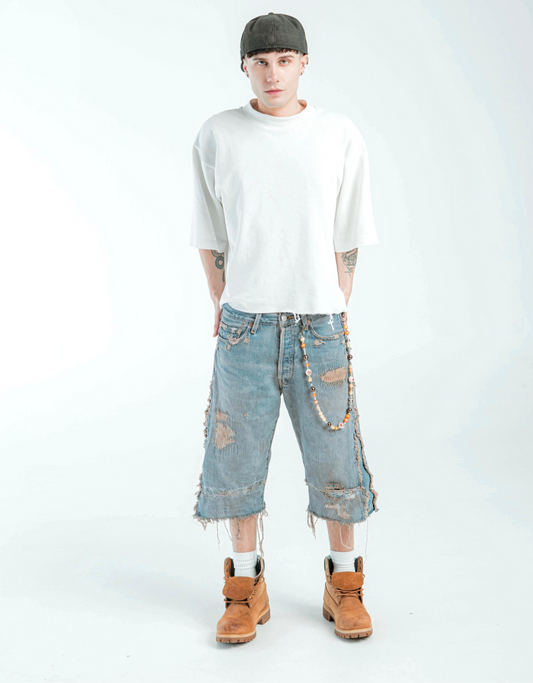 “LIGHT BROWN WASHED” JORTS