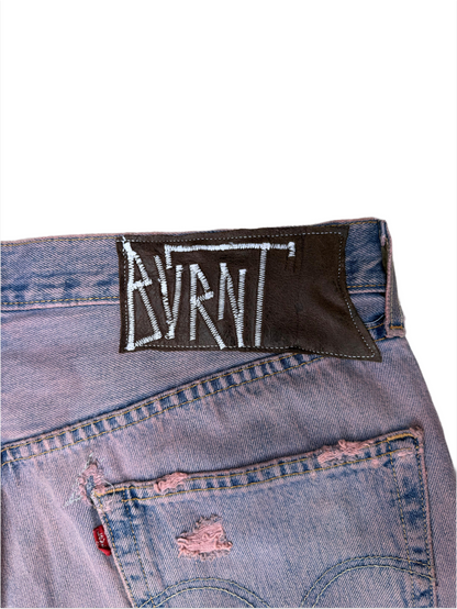 "LIGHT PINK WASHED" DISTRESSED JORTS