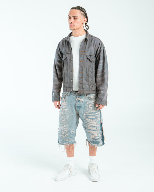 “BLUE ECLIPSE” FULL DISTRESSED JORTS