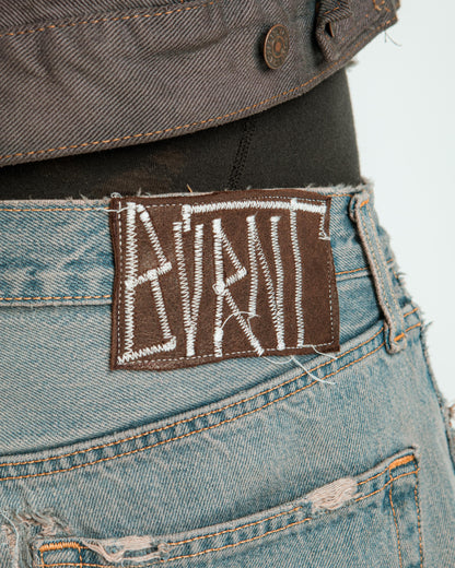 “BLUE ECLIPSE” FULL DISTRESSED JORTS