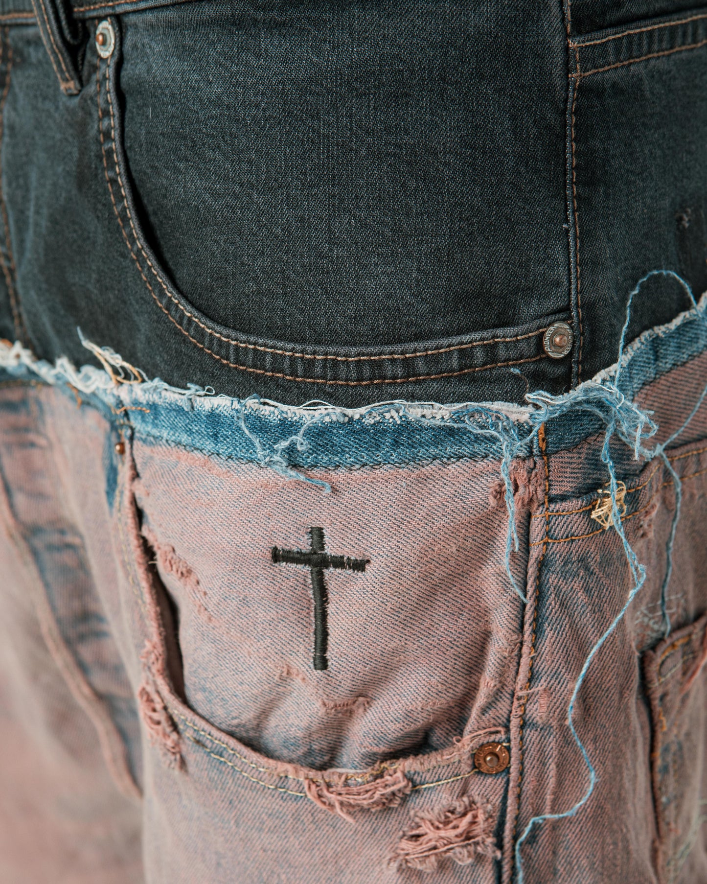 DOUBLE WAIST “BROWN WASHED” JORTS