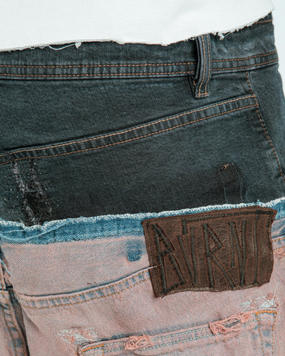 DOUBLE WAIST “BROWN WASHED” JORTS