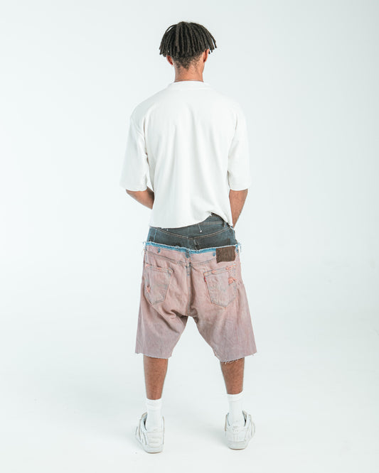 DOUBLE WAIST “BROWN WASHED” JORTS