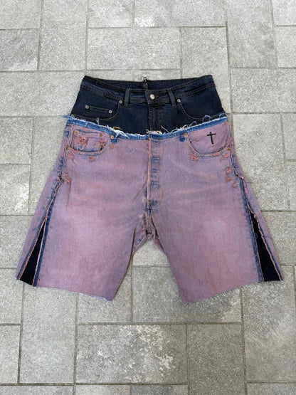 DOUBLE WAIST “BROWN WASHED” JORTS