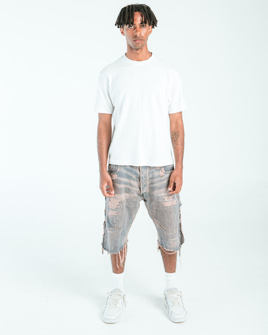 “SUNSHINE” DISTRESSED FADED JORTS
