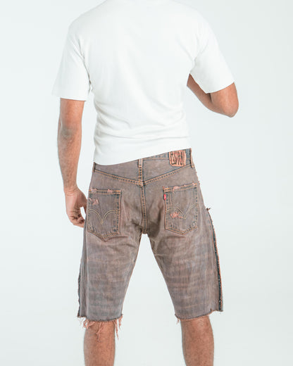 “BROWN WASHED” JORTS