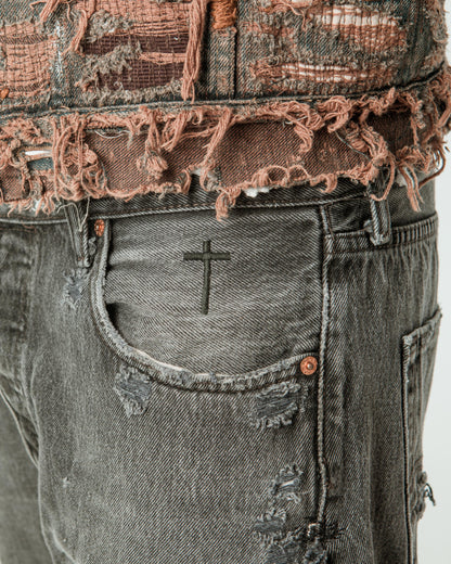 “BLACK WASHED” JORTS