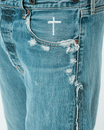 “BLUE WASHED” JORTS