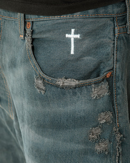 “GREY WASHED” FADED JORTS
