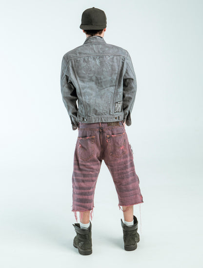 “FUCSIA WASHED” JORTS