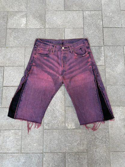 “FUCSIA WASHED” JORTS