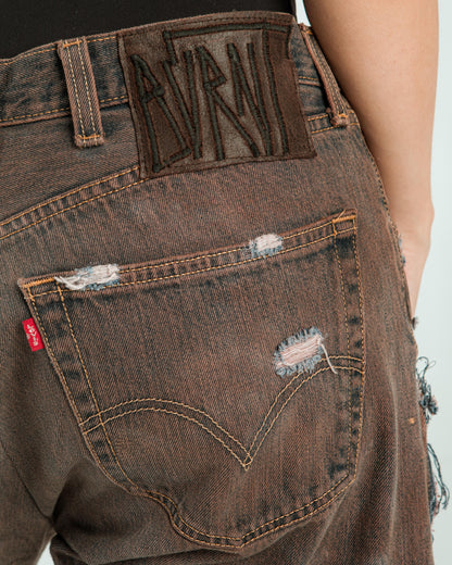 “DARK BROWN” WASHED JORTS
