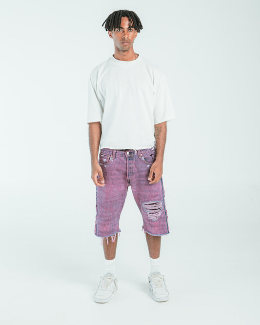 “ULTRA VIOLET” DISTRESSED JORTS