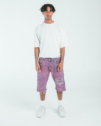 “ULTRA VIOLET” DISTRESSED JORTS