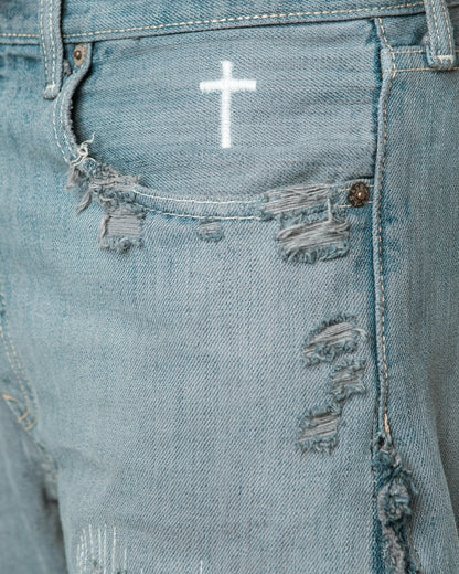 “GREY WASHED” DISTRESSED JORTS