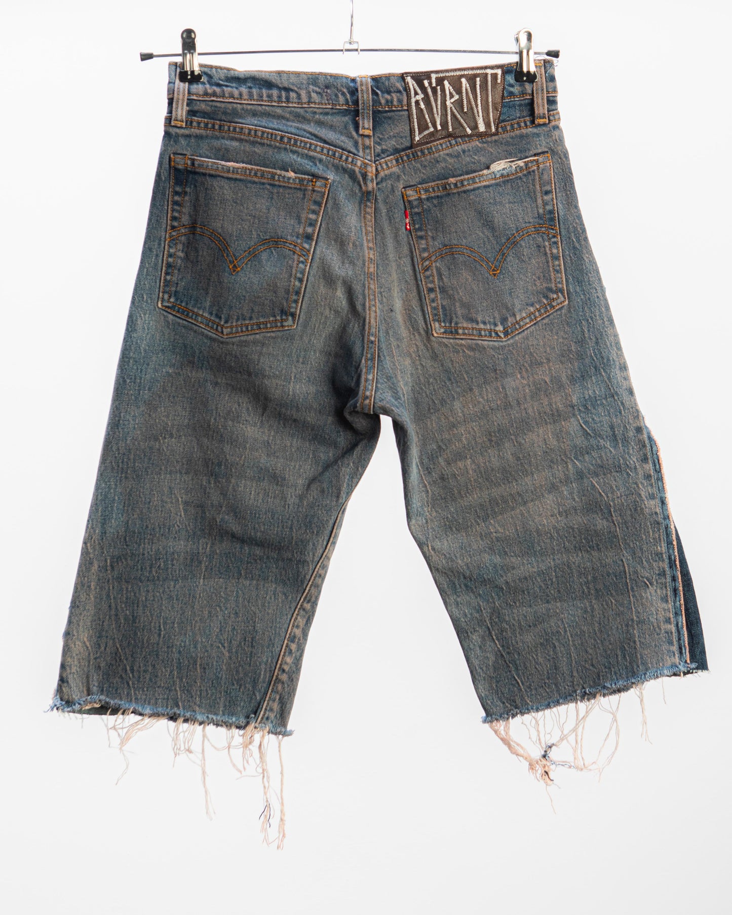 “BROWN WASHED” DISTRESSED JORTS
