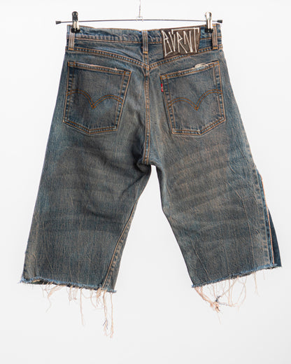 “BROWN WASHED” DISTRESSED JORTS