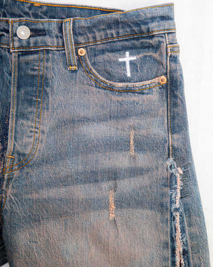 “BROWN WASHED” DISTRESSED JORTS