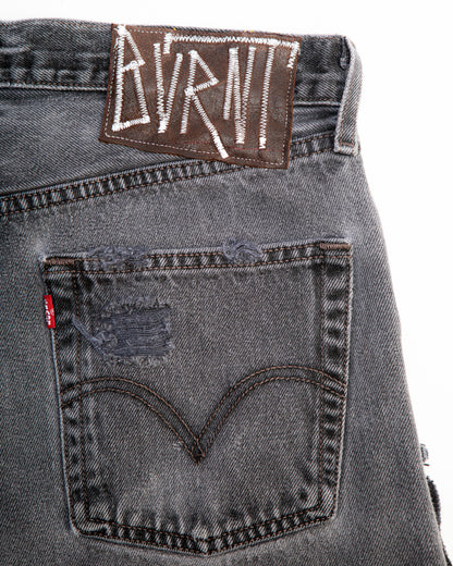 “WASHED BLACK” DISTRESSED JORTS