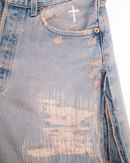 “SUNRISE” DISTRESSED JORTS