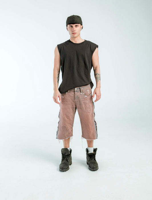 “RUST WASH” DISTRESSED JORTS