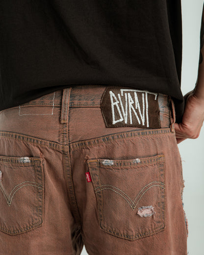 “RUST WASH” DISTRESSED JORTS