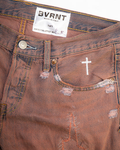 “RUST WASH” DISTRESSED JORTS