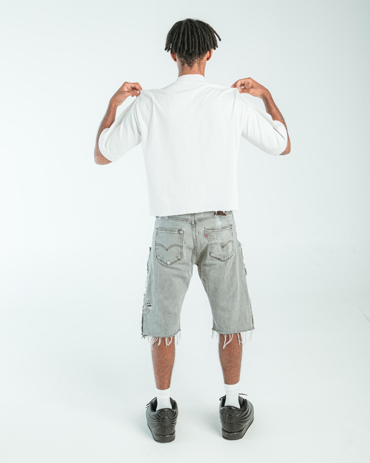 “FADED GREY” JORTS
