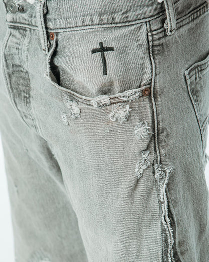 “FADED GREY” JORTS