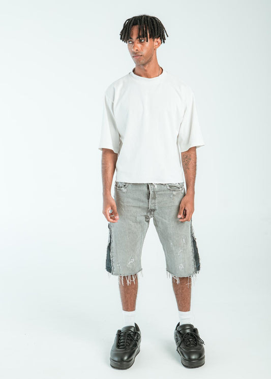 “FADED GREY” JORTS