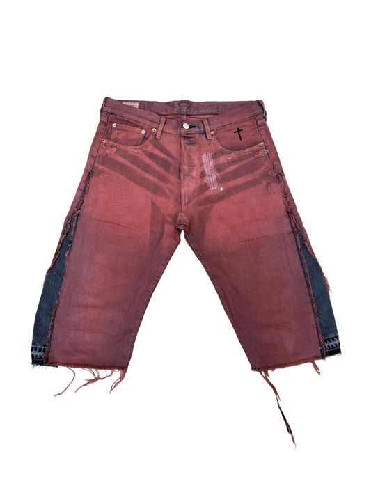 "RED WASHED" JORTS